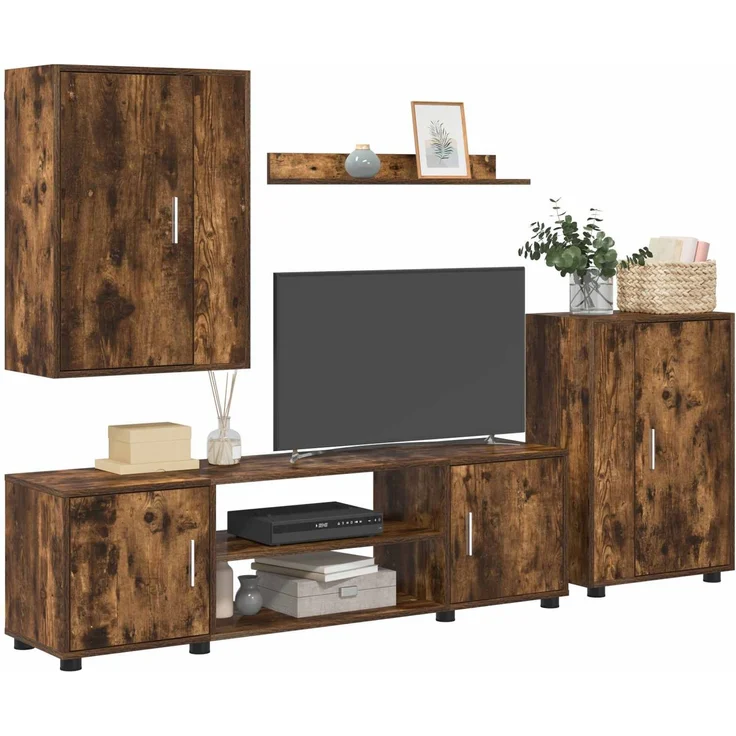 vidaXL TV-Schrankset 140 x 40 x 33 cm Geräucherte Eiche 3397900 – Bild 3