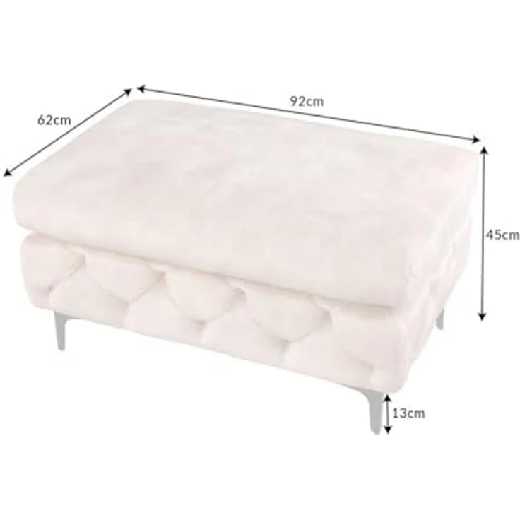 riess-ambiente Fußhocker MODERN BAROCK 92cm champagner / schwarz (Einzelartikel, 1 St), Wohnzimmer · Samt · 3-Sitzer · Federkern · Chesterfield – Bild 3