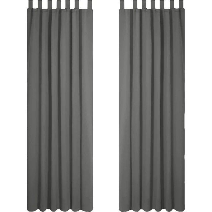 Deconovo Vorhänge Blickdicht Schlaufen Thermovorhang Vorhang Verdunkelung Gardinen Wohnzimmer Kälteschutz, 245x140 cm(HöhexBreite), Hellgrau, 2er Set