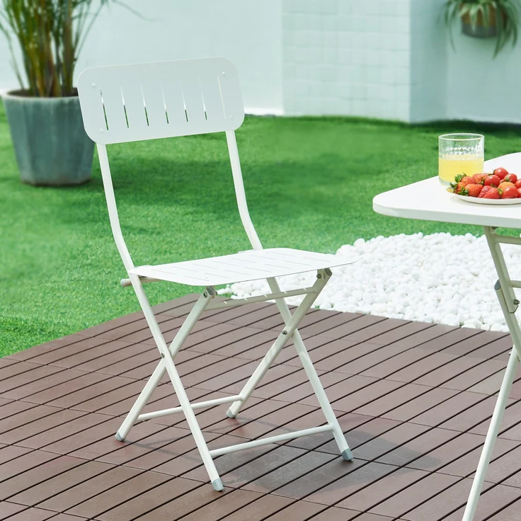 Klappstuhl Sande 2er Set Stahl Weiß [en. casa] – Bild 3