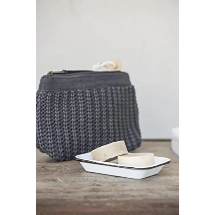 Ib Laursen - Seifenschale 2-teilig mit Ablaufschale Emaille Weiß 0447-11 Vintage – Bild 4