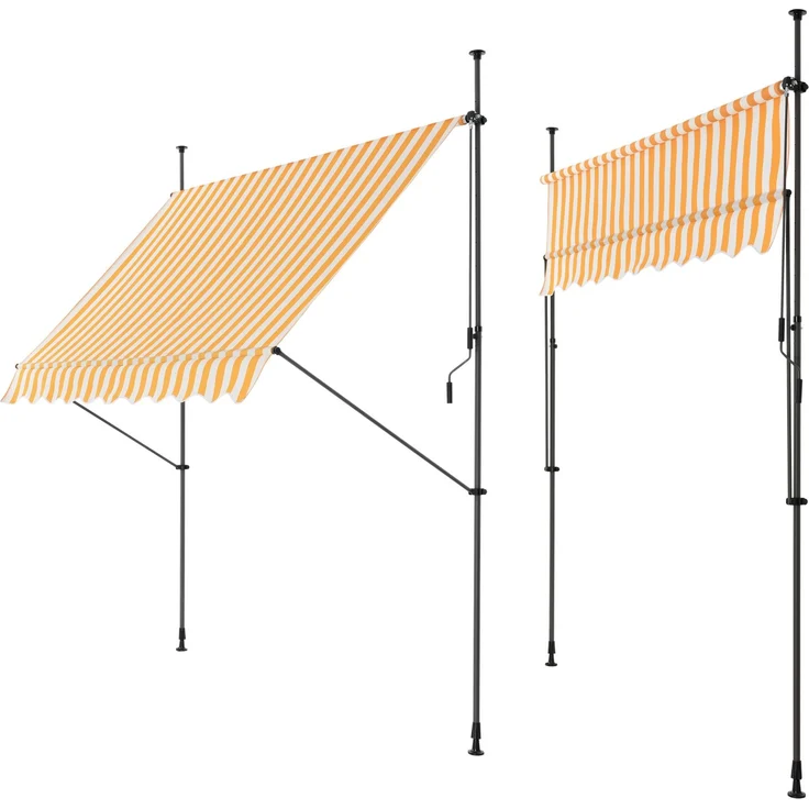 Klemmmarkise Stem 200x120x220-309 cm Gelb / Weiß [pro. tec] – Bild 2