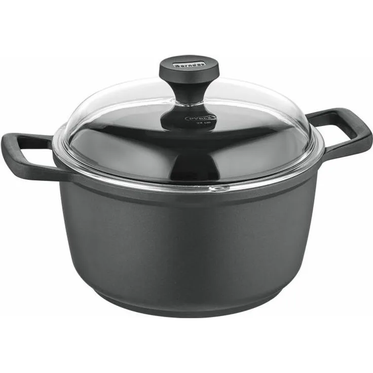 Berndes Edition 100 Kochtopf mit Deckel, Topf, Aluguss, Schwarz, 24 cm, 031645