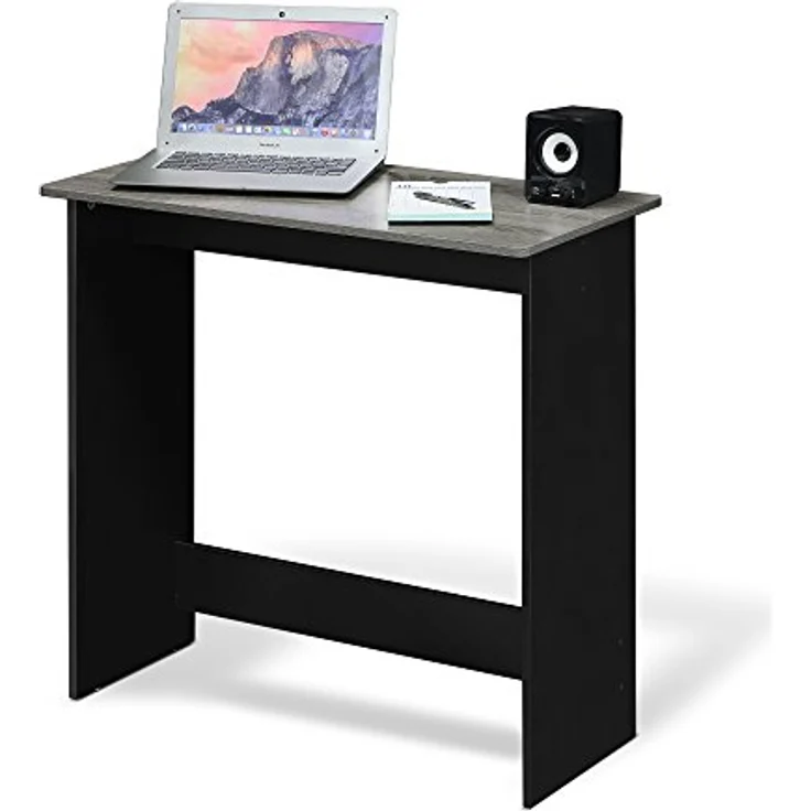 Furinno Simplistic Computertisch/Schreibtisch, Holz, Französische Eiche Grau/Schwarz, 39. 37 x 80 x 75. 57 cm – Bild 2