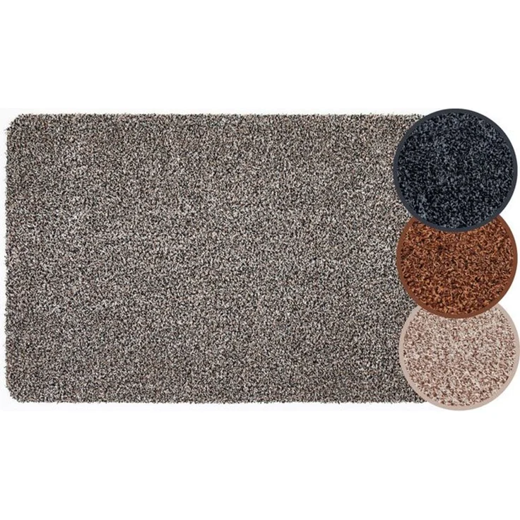andiamo Fußmatte Samson – waschbare Fussmatte innen – rutschfeste und saugfähige Schmutzfangmatte aus Baumwolle – pflegeleichte Türmatte 60x100 cm cm, Granit – Bild 4