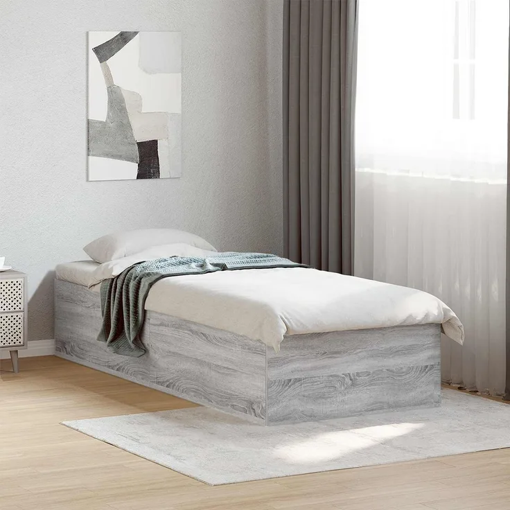 vidaXL Bodenbettgestell Grau Sonoma 80 x 200 cm Holzwerkstoff 3429545