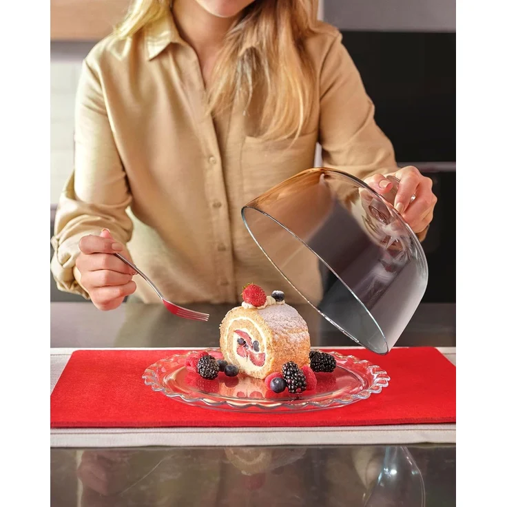 Pasabahce Petite Patisserie Servierplatte mit Glasglocke - 26 x 16 cm – Bild 5