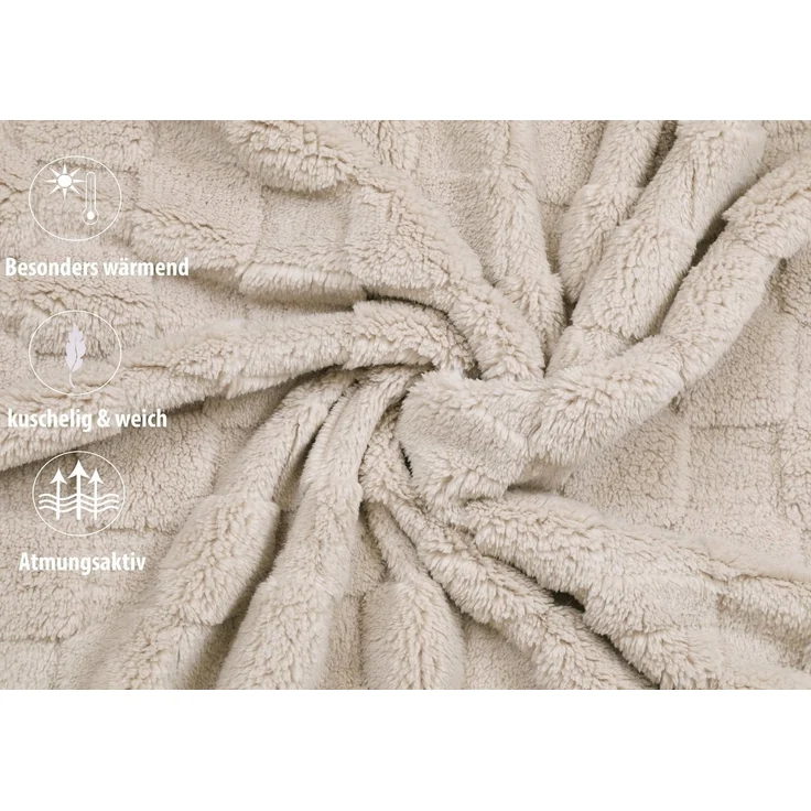 Wohndecke Kuscheldecke VENEDIG Flauschig XXL Größe 150x200 cm, Betz, Fleecedecke Wohndecke XXL Warm Sofadecke Decke Couch – Bild 2