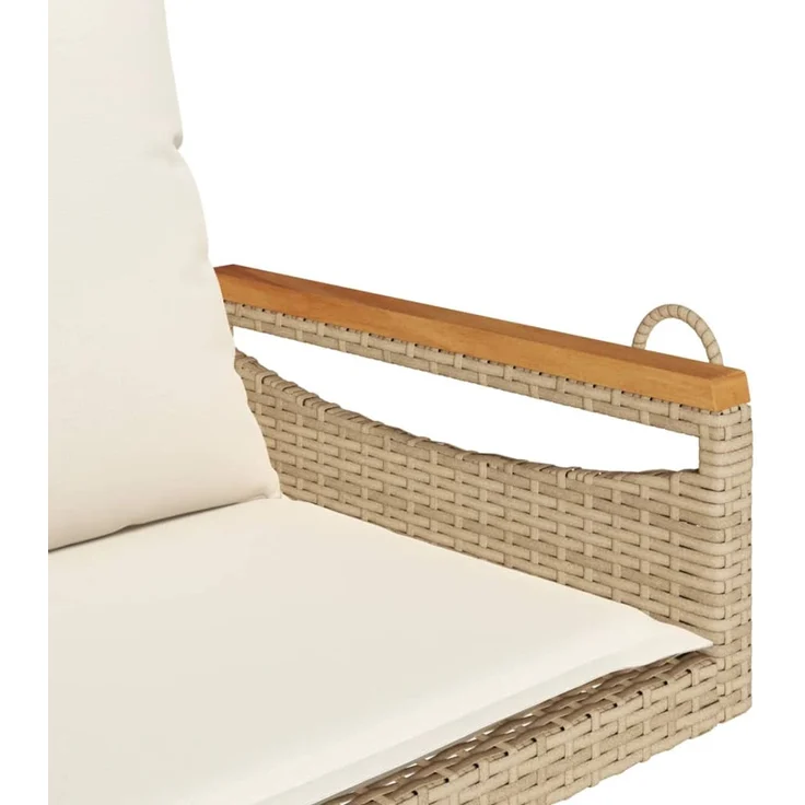 vidaXL Hängesessel mit Kissen Beige 63x62x40 cm Poly Rattan 368166 – Bild 7