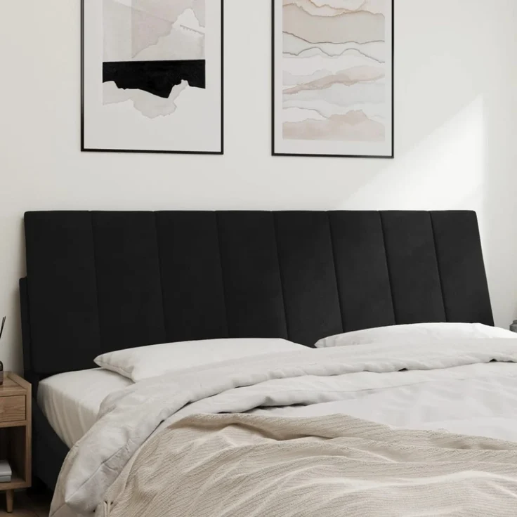 vidaXL Kopfteil-Kissen Schwarz 160 cm Samt 374677 – Bild 6