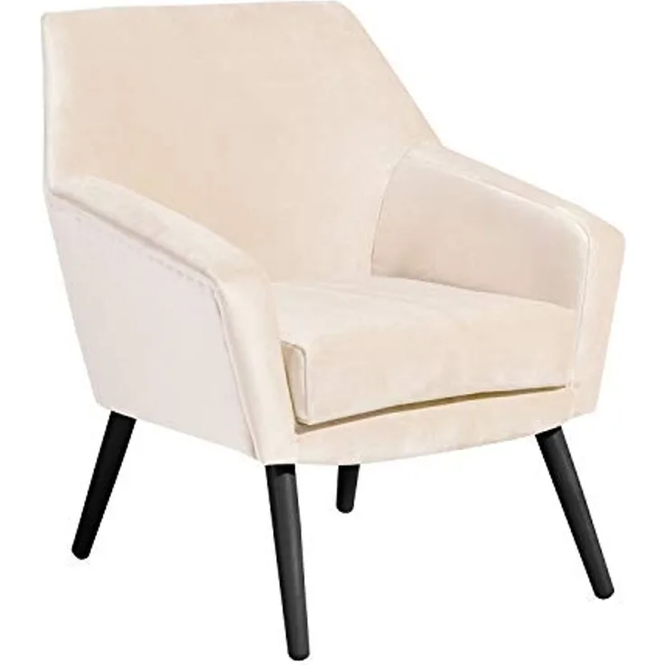 Sessel Kachka Bezug Samtvelour Buche schwarz / creme 21057
