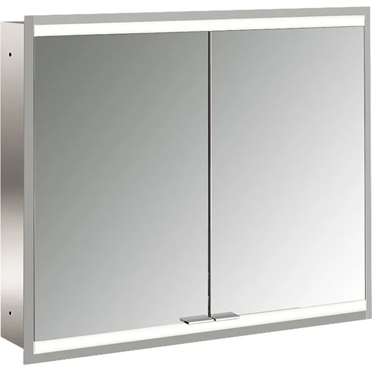 Emco Unterputz-Spiegelschrank Prime2 Facelift 800 LED, 2-türig, Aluminium, verspiegelt, 804x727x152mm