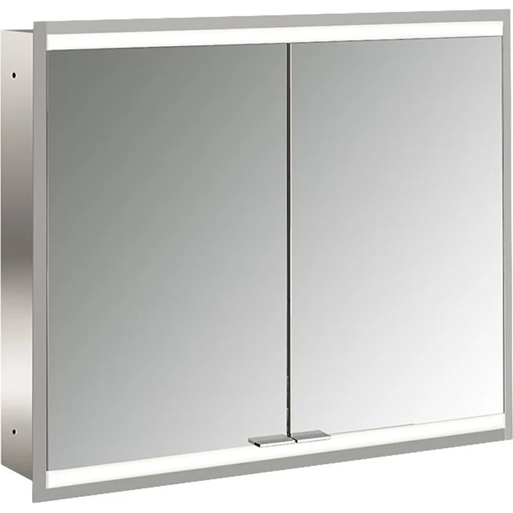 Emco Unterputz-Spiegelschrank Prime2 Facelift 800 LED, 2-türig, Aluminium, verspiegelt, 804x727x152mm