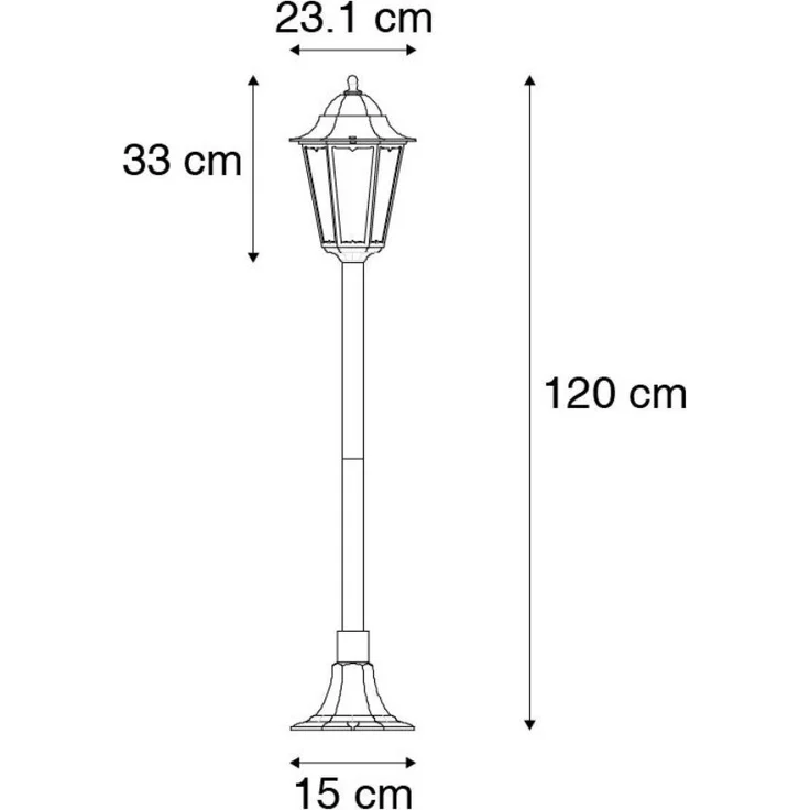 Qazqa Außen-Stehlampe New orleans, ohne Leuchtmittel, E27, Schwarz, Klassisch / Antik, Aluminium, 1-flammig – Bild 3