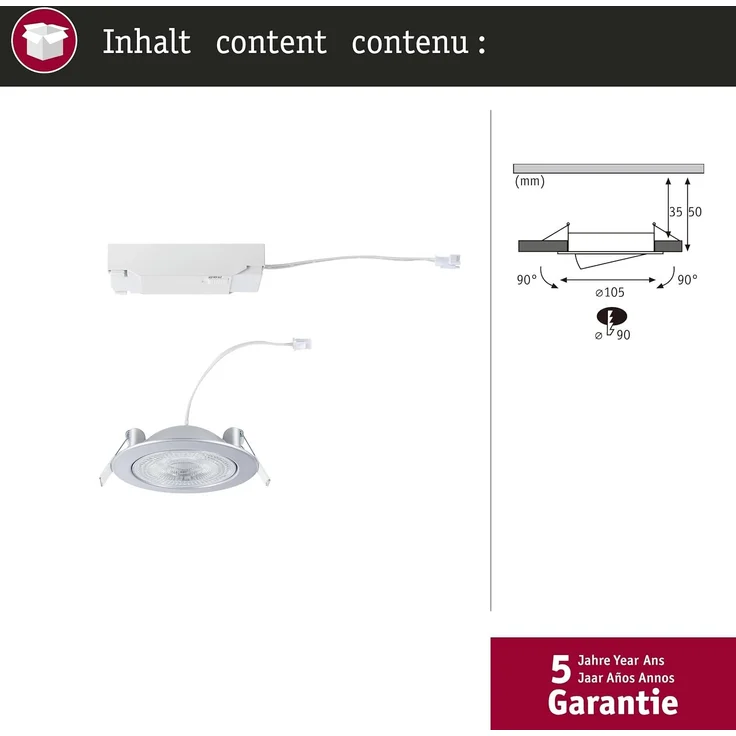 Paulmann 92255 LED Einbauleuchte White Select Aumus Chrom 3 Step dimmbar – Bild 6