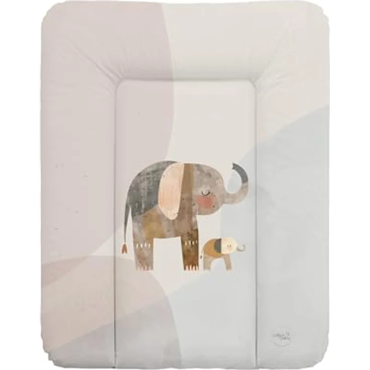 Ceba Baby® weiche Wickelauflage 50x70 cm - Baby Wickelunterlage - Wickeltischauflage für Junge und Mädchen - Wasserdicht, abwaschbar - OEKO-TEX® Standard 100 - Made in EU - Elefantenfamilie – Bild 2