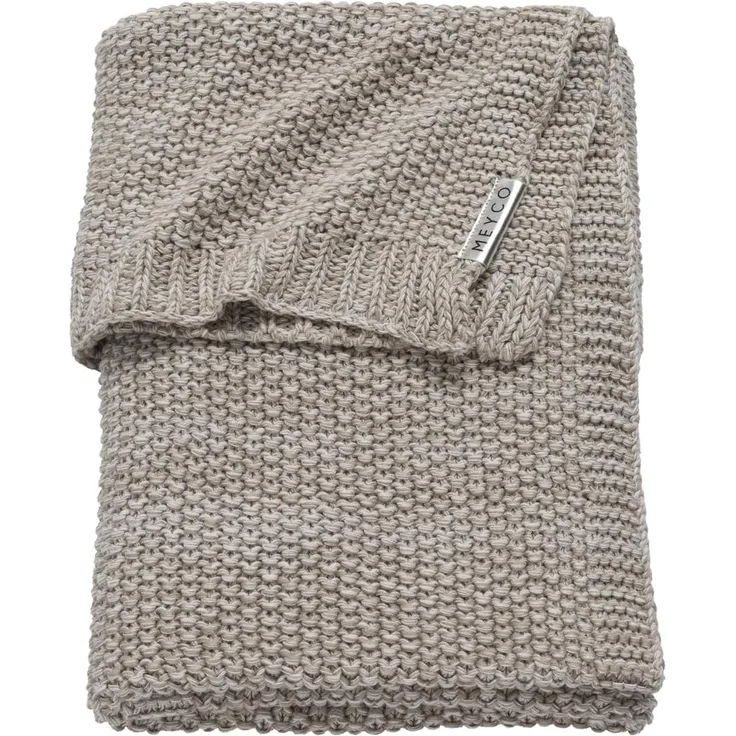 Meyco 2753081 Babydecke Relief Mix grob gestrickt 100x150 cm Sand/Beige