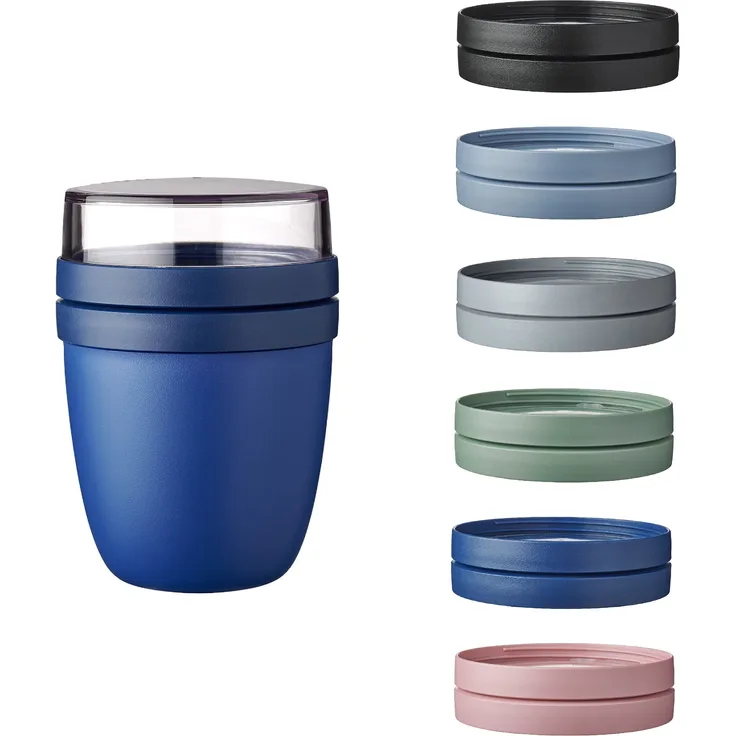 Mepal | Lunchpot Vario Ellipse | personalisierbarer Müslibecher | ideal für Tiefkühler, Mikrowelle & Spülmaschine | Vivid Blue