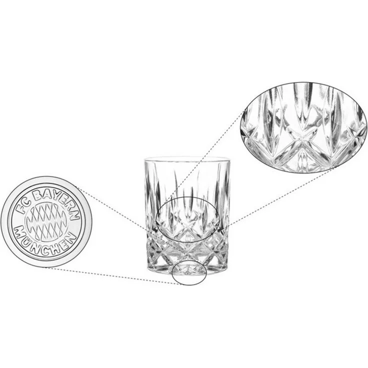 FC Bayern München Gläser-Set FC Bayern München I Kristallglas 2er Set 0,3 l I Mit Logo im Glasboden, Glas – Bild 3