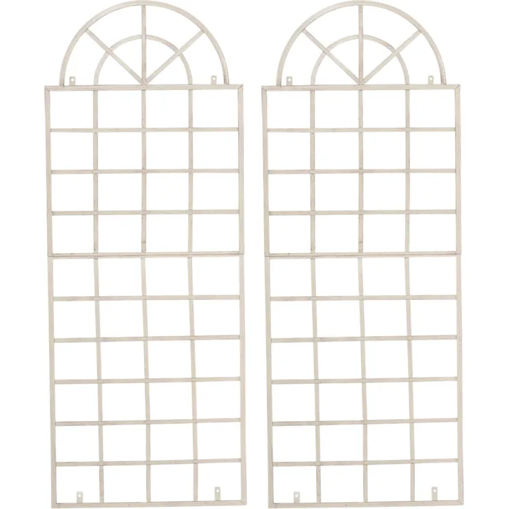Rankgitter GUNNAR 2er Set - 70x1x180cm, Metall, Antik-Creme | Rankhilfe Kletterpflanzen Gartendekoration