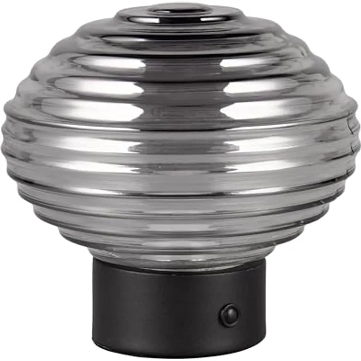 Trio Leuchten Lexie, Moderne Tafellampe schwarz mit smoke Glas, Touch-Dimmer, dimmbar, Rund, LED (nicht austauschbar)