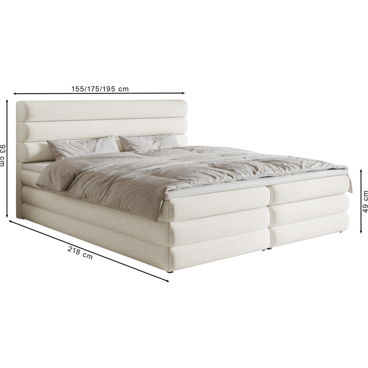 Selsey 'Alegre' Boxspringbett mit Bettkasten, hellbeige , 140x200 cm – Bild 5
