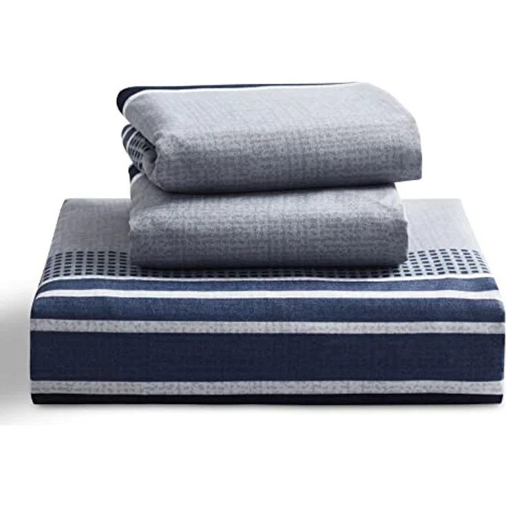 BEDSURE Bettwäsche 135x200 2teilig Bettbezug - Bettwäsche-Sets Blau 135x200 cm mit Kissenbezug 80x80 cm, ÖKO-TEX Wendebettwäsche Bedding Blau Gestreift Muster mit Reißverschluss – Bild 8