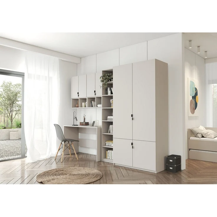 MOEBLO Regal Offenes Regal ELVORA, 200 cm hoch, mit 7 Ablageflächen, schmales Bücherregal für Jugendzimmer, Wohnzimmer und Homeoffice, Kaschmir, (BxHxT):40 x 200 x 40 cm – Bild 3