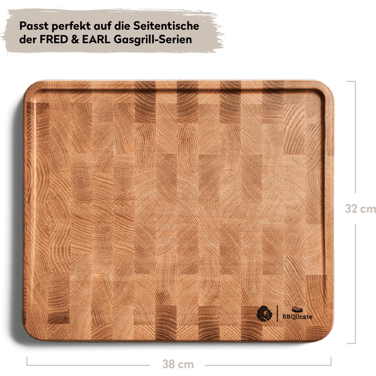 BURNHARD Schneidebretter Set - 2 Küchenbretter, magnetisch zusammensetzbar, 1x Eichenstirnholz & 1x Kunststoff, Cutting Board mit Saftrille, zweiteiliges Kombi-Schneidebrett – 38x32 cm - Braun, Schwarz - #944217 – Bild 2