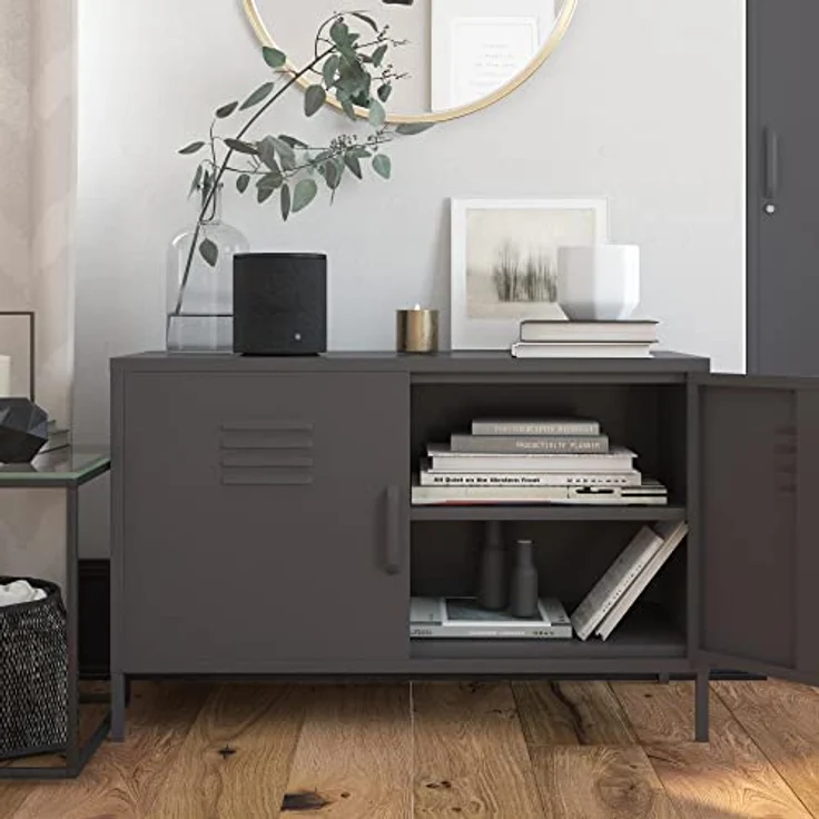Dorel Home Queer Eye Bradford Metallschrank, Spind, grau, Einheitsgröße – Bild 9