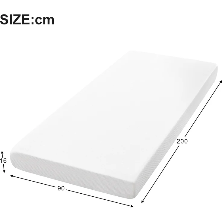 Matratze 90x200 cm, Taschenfederkernmatratze mit Anti-Rutsch-Noppen, Öko-Tex zertifiziert, Härtegrad H3, Weiß – Bild 10