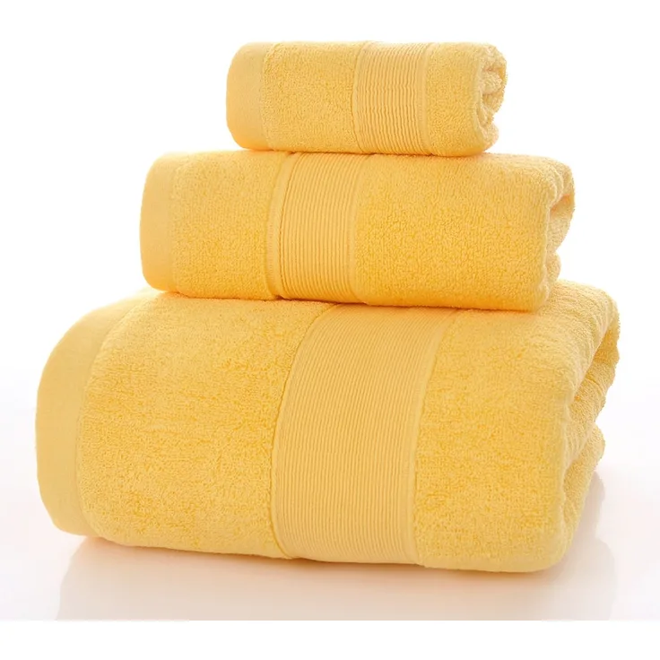 ABC 3-teiliges Badetuch-Set: Quadratisches Handtuch (34 x 34 cm), Handtuch (35 x 75 cm), Badetuch (70 x 140 cm), 100 % reine Baumwolle