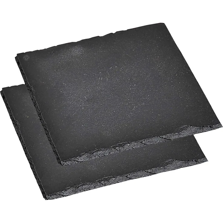 2er Set Servierplatte aus Schiefer / Buffetplatten - 20 x 20 cm