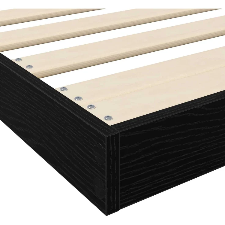 vidaXL Bodenbettrahmen, Holz Eichen-Optik Schwarz, 76,5x200 cm – Bild 9