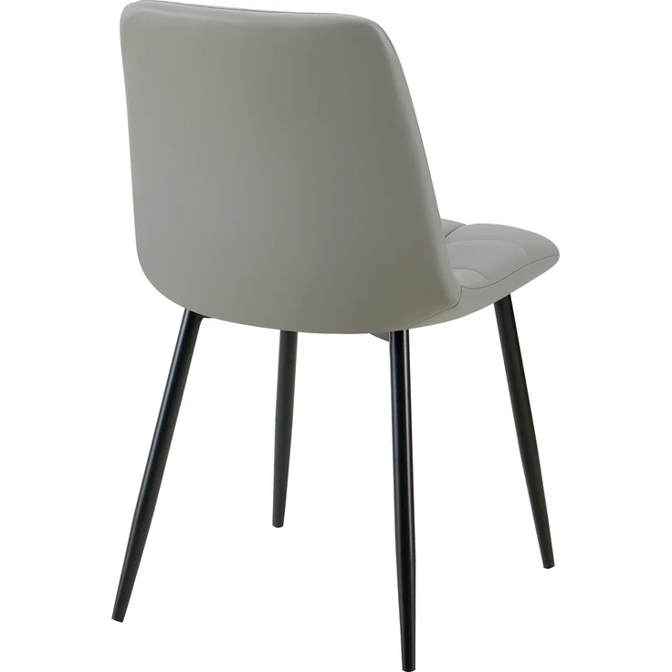 4er Set Esszimmerstuhl FANOR - Kunstleder Hellgrau 45x55x84 cm | Essstühle Esszimmerstühle Küchenstühle Wohnzimmerstühle – Bild 2