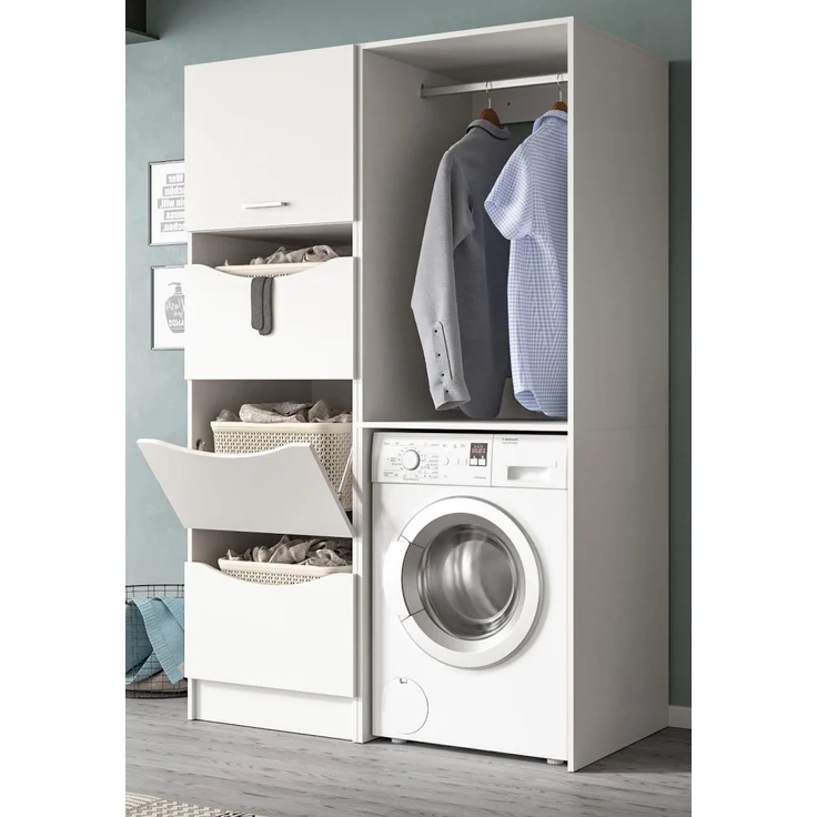 Waschmaschinenumbau Set Flexy in weiß 126 x 195 cm – Bild 1