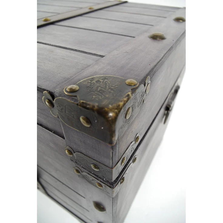 Kobolo Truhe Kiste KUBA aus Holz grau 80x45x50 cm – Bild 6