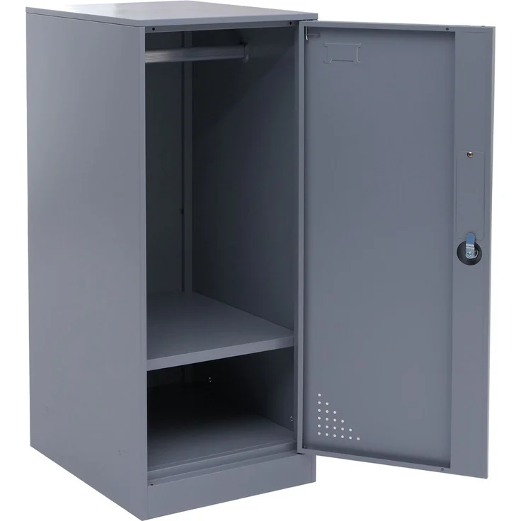 Spind HWC-P63, Schließfach Wertfachschrank Schließfachschrank Tür Kleiderstange, 90x38x45cm Stahl ~ grau – Bild 7
