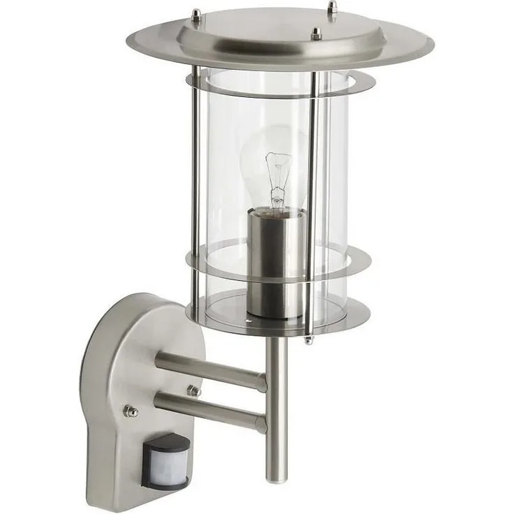 Brilliant Leuchten No. 44797-82 Aussenwandleuchte York stehend Sensor E27 IP44 edelstahl
