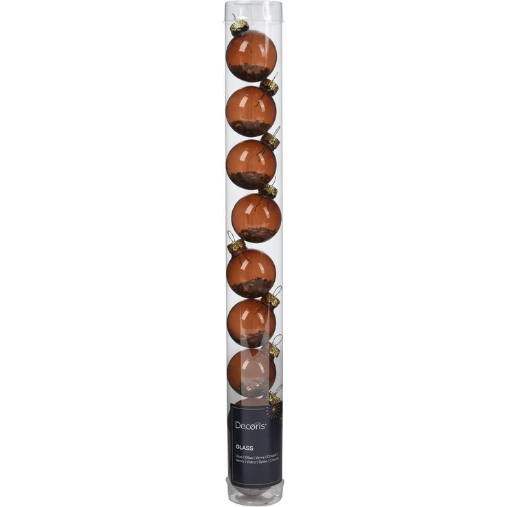 Kaemingk Weihnachtsbaumkugel, Weihnachtskugeln Glas 3cm mit Sternfüllung 9 Stk Espressobraun