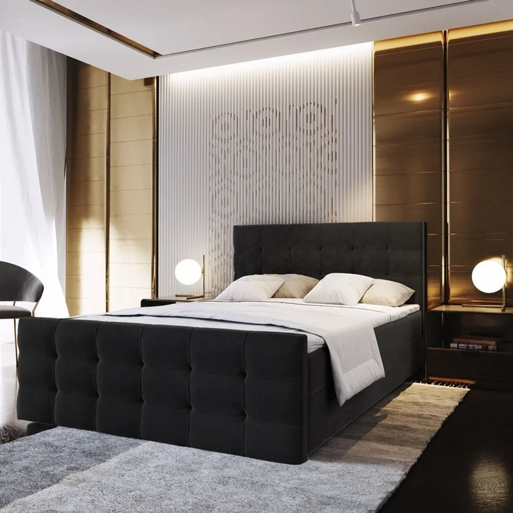 Masseno Boxbett AMON 160x200 cm mit Bonell Matratze und Topper – Bild 1