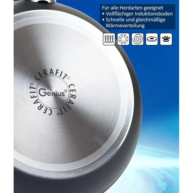 Cerafit Plasma Antihaft Beschichtung Genius Pfanne Ø24cm + Glasdeckel 24695 – Bild 3