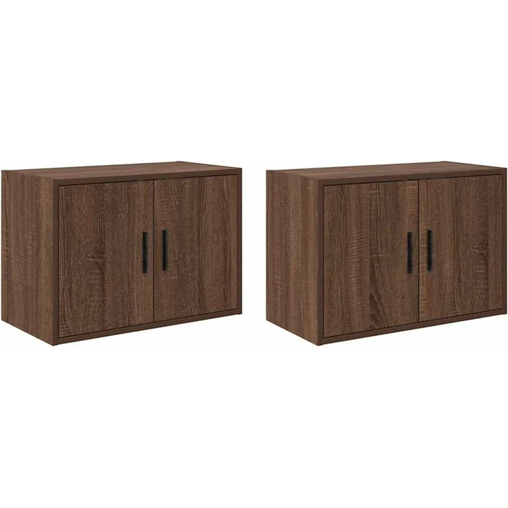vidaXL Garagen-Wandschränke 2 Stk. Braun Eichen-Optik Holzwerkstoff 860656 – Bild 1