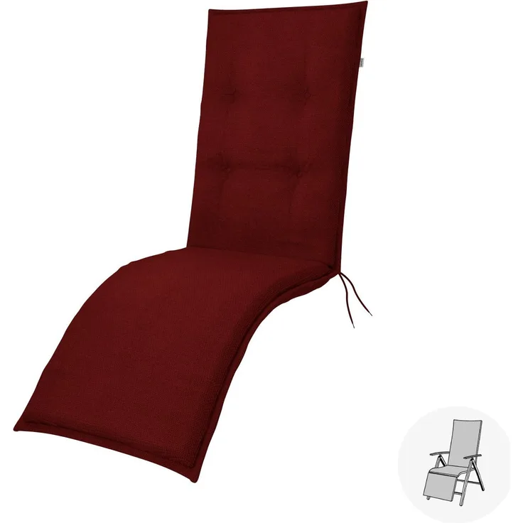 Doppler Sitzauflage "Star" Relax, bordeaux, für Relaxliege (170 x 48 x 6 cm)