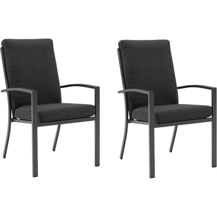 Gardissimo BOSTON 2x Alu Stapelsessel Textilenbezug Sessel stapelbar grau