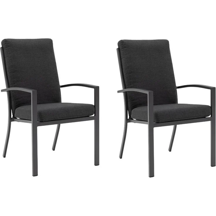 Gardissimo BOSTON 2x Alu Stapelsessel Textilenbezug Sessel stapelbar grau – Bild 1
