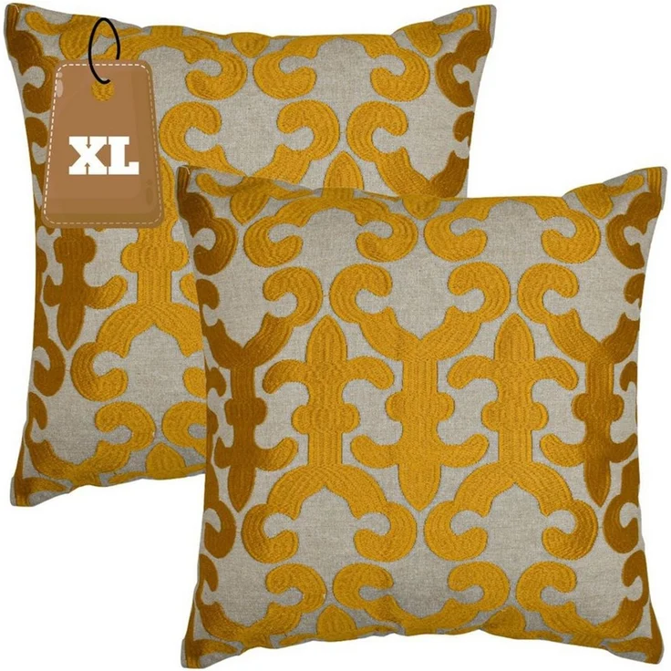 Marrakesch Orient & Mediterran Interior Zierkissen 2er Set Kissenbezug Handgefertigt Kayon Gold 50x50 cm, Boho Deko, (2 St) – Bild 5