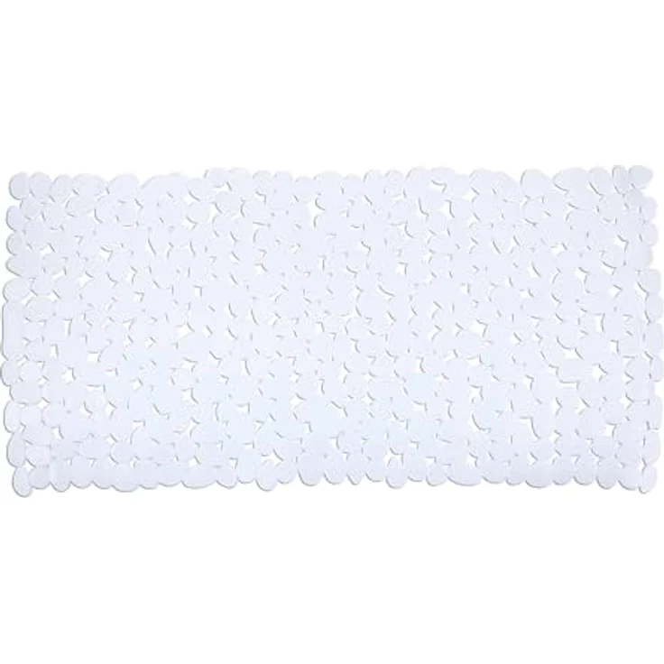 WENKO Wanneneinlage Paradise White, rutschfeste Kunststoffmatte mit Saugnäpfen, 36 x 71 cm, Weiß – Bild 1
