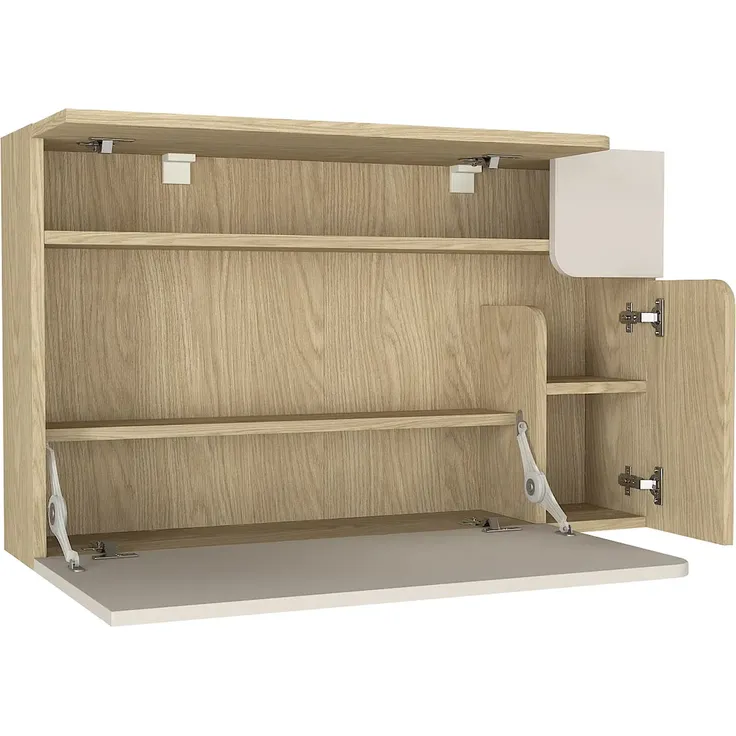 Vente-unique - LYNATO Büromöbel Holz, Platte BeigeBeige - B 21,8 cm x H 60 cm x L 100 cm – Bild 5