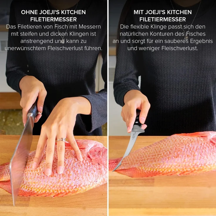 JOEJI’S KITCHEN Fischmesser Filetiermesser Fisch 32 cm scharf aus Edelstahl Fischfiletiermesser – Bild 4